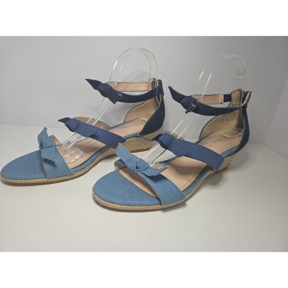 Kelly & Katie Cheribeth, Denim W Bows, Espadrilles Wedge, Zipper Detail 8.5 NWOT - Picture 3 of 11